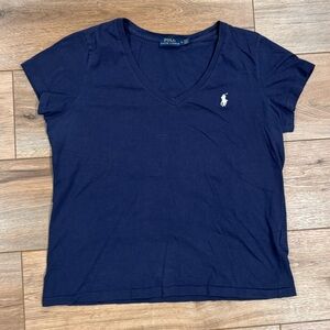 RALPH LAUREN Cotton Navy Casual Baby Tee | Women’s Size M